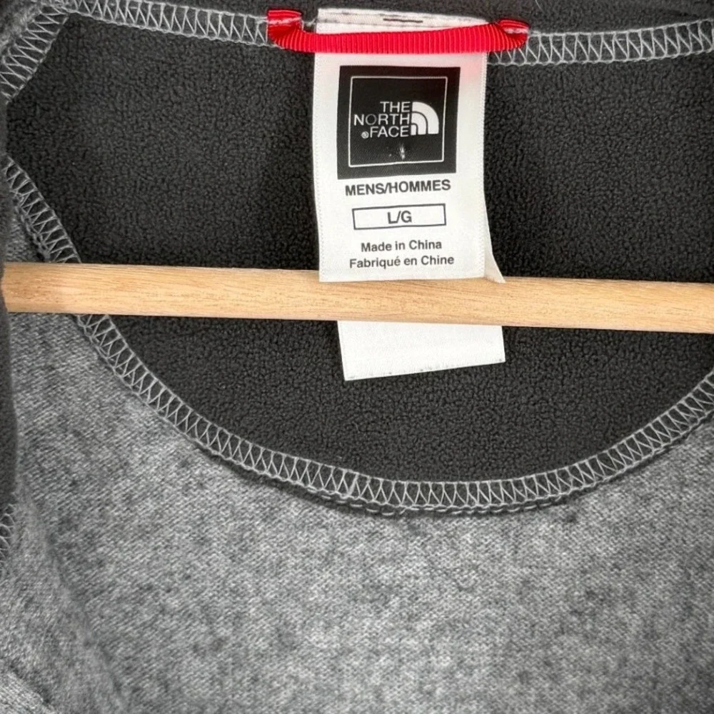 The North Face Mens Gray High Neck Pullover Half Zip Sweater L Wool Cotton Blend